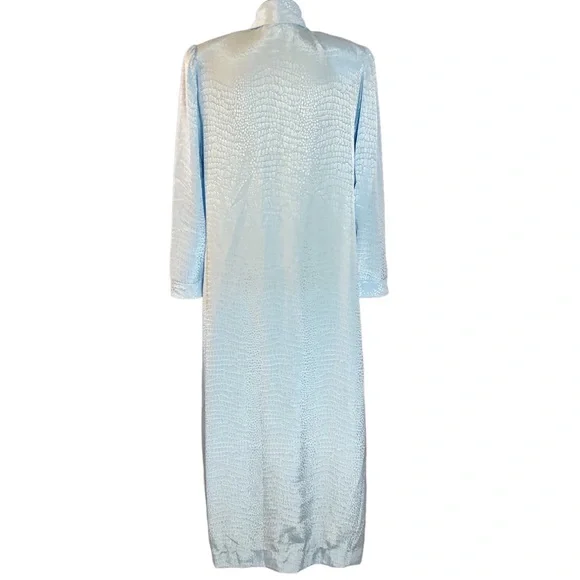 Vintage Christian Dior Loungewear Housedress Robe Tie collar zip front c…